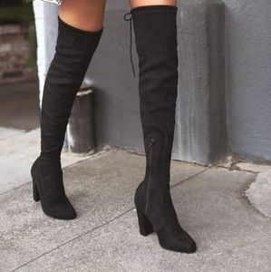 Catherine Malandrino | black faux suede over-the-knee boots